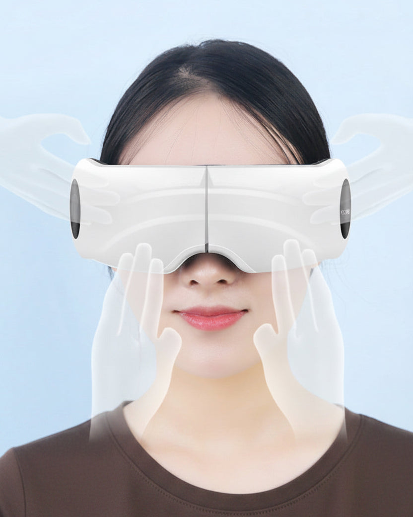 EaseOra Smart Airbag Thermal Eye Massager — worn over the eyes