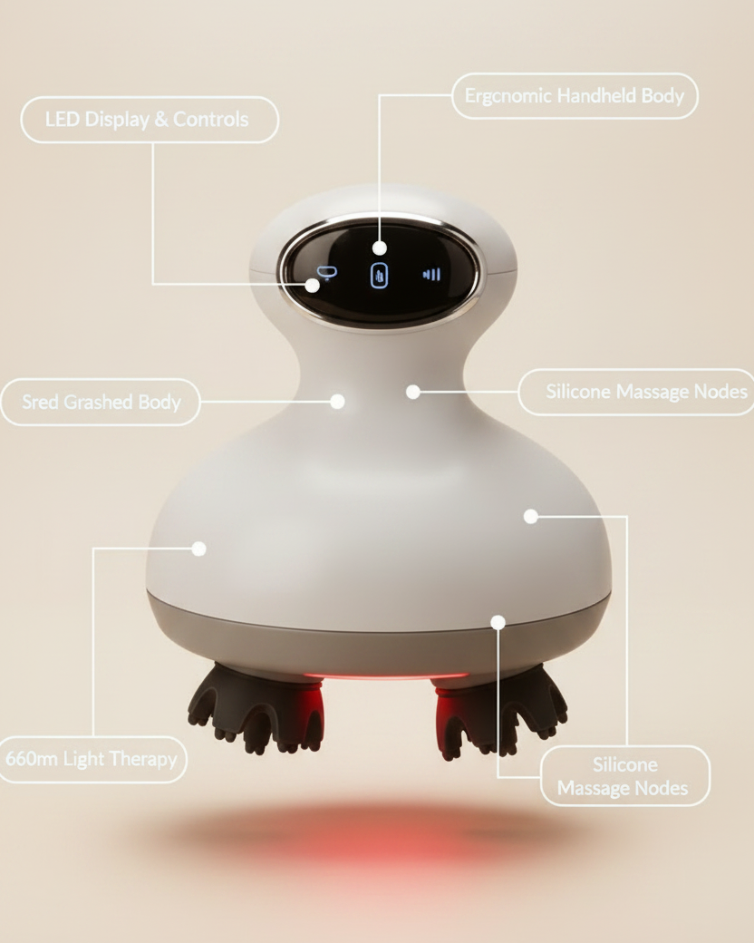 Easeora™ Scalp Massager — Labelled Product Image