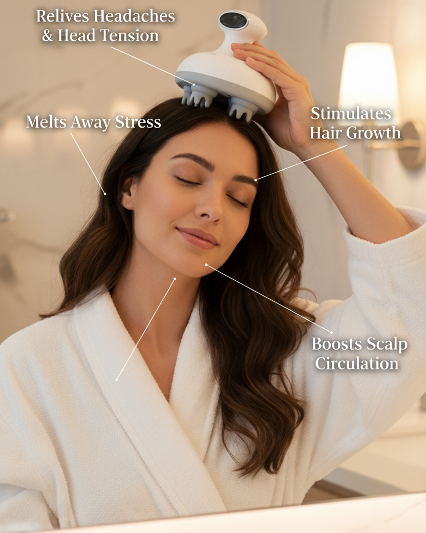 Scalp Massager In Use